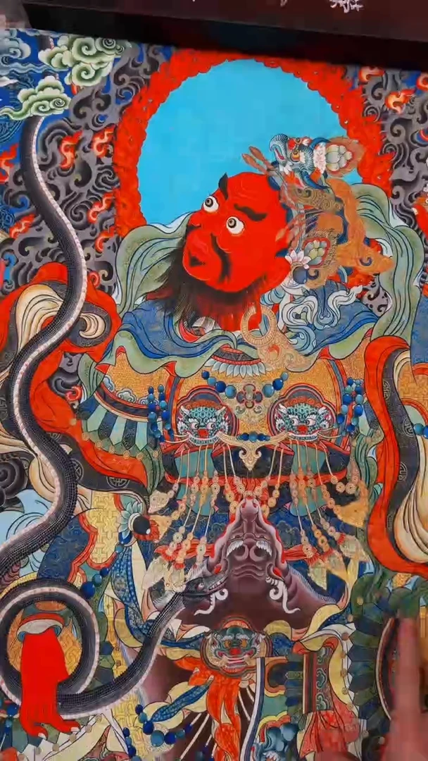 装裱画精品绘画手工唐卡链接-----广目天王