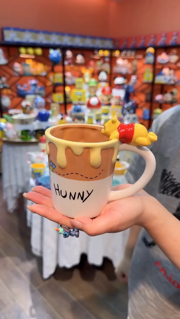 瓷片@@维尼熊蜂蜜陶瓷马克杯