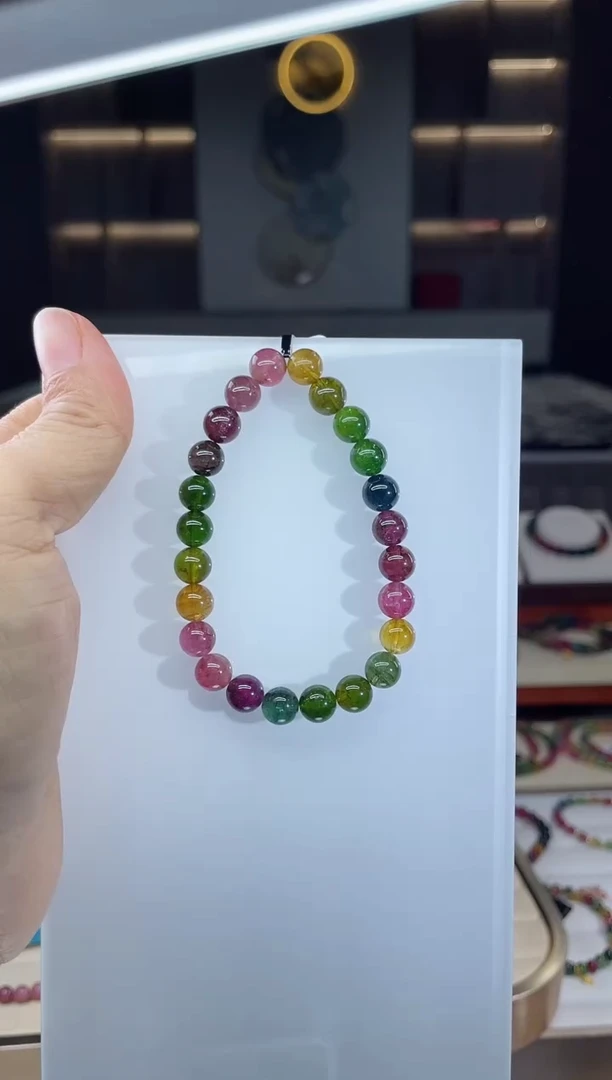 未镶嵌单圈手串碧玺（多样性发一条）Q