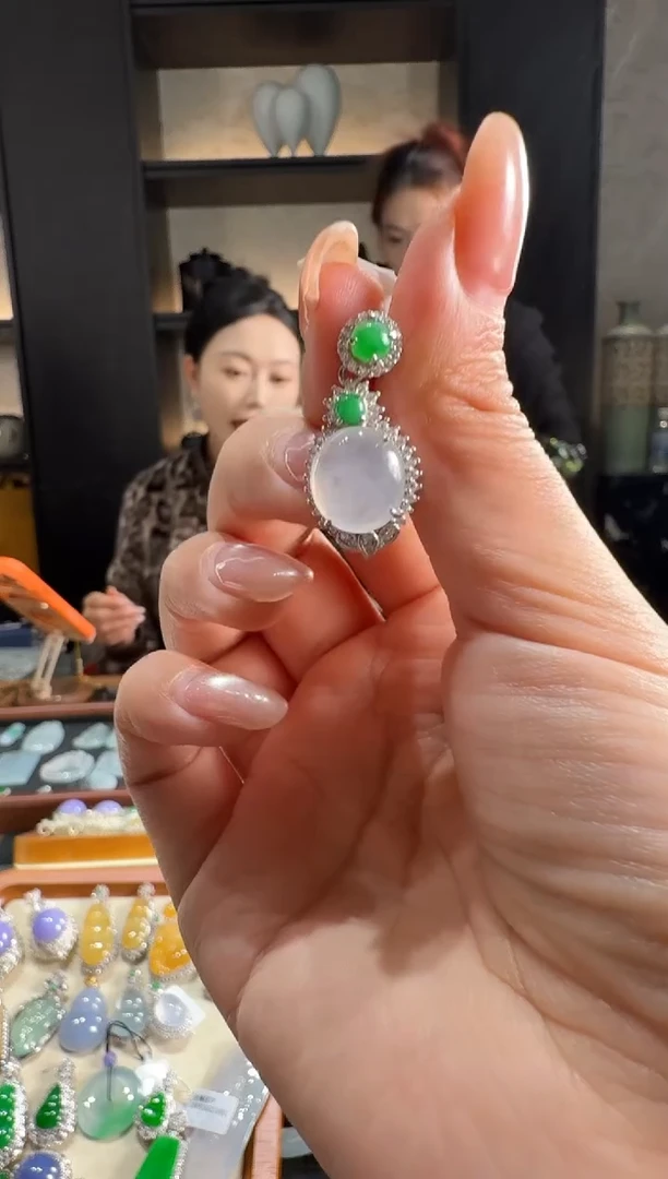 颈饰银S925镶嵌翡翠27