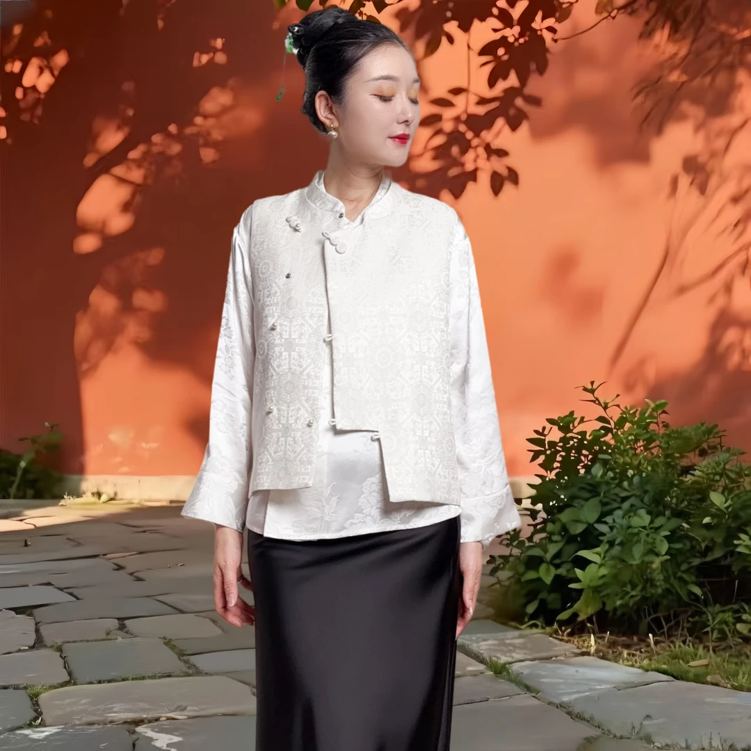 上久楷【上久楷】真丝羊毛高级感新中式马甲女盘扣气质端庄国风坎肩