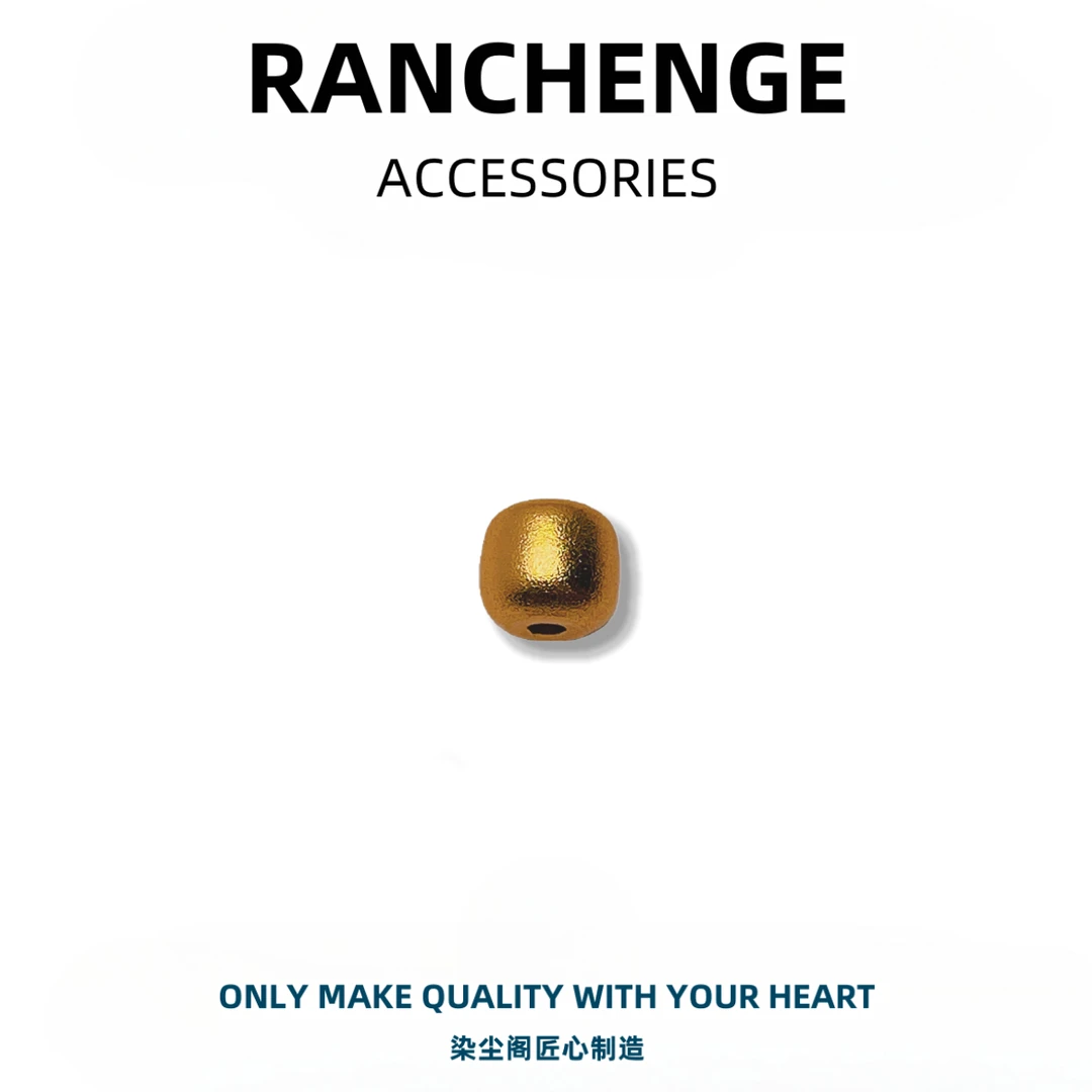 402直切老型顶腰珠7*8mm文玩配饰（黄铜真空电镀沙沙）