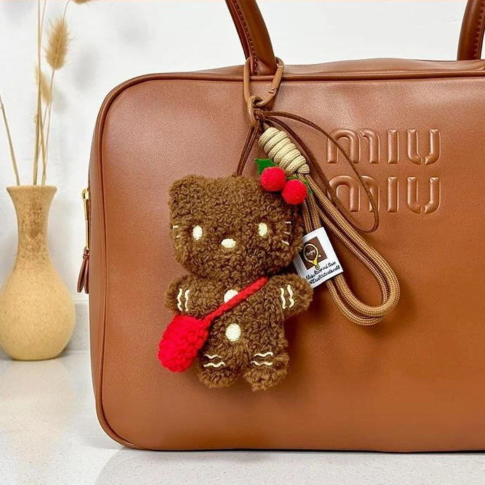 可爱姜饼KT玩偶公仔包包挂件毛绒卡通书包背包挂饰钥匙扣生日礼物