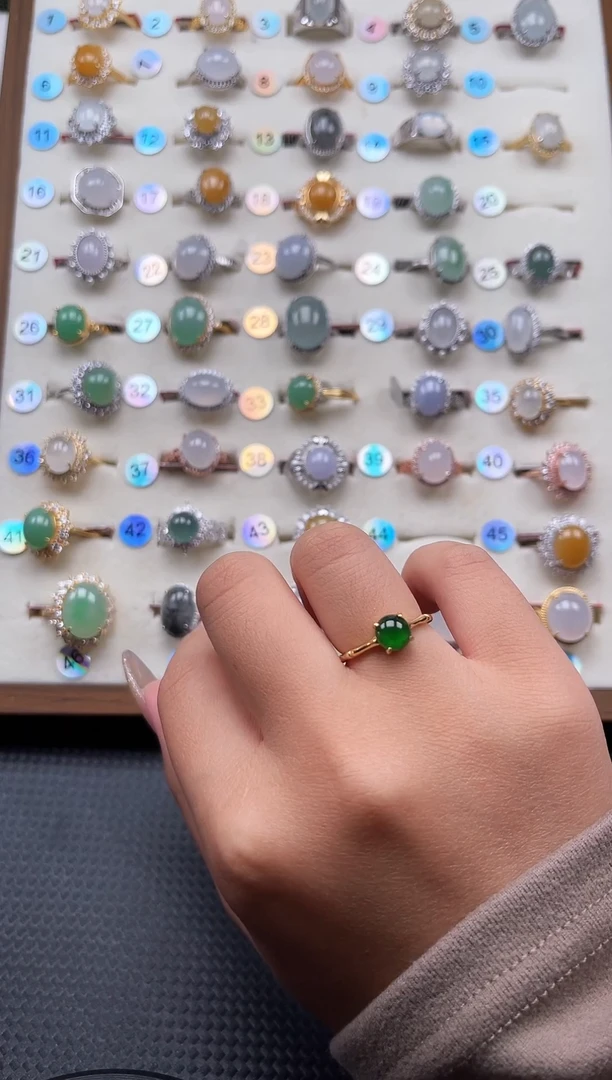 【闪购商品】翡翠戒指银S925镶嵌天然A货翡翠戒指