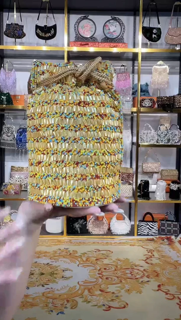 织物珠韵恒泽重工串珠手提包直播间女神专拍