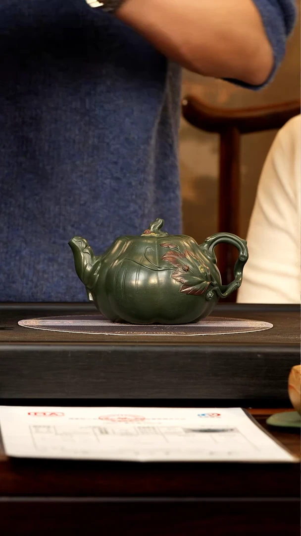 【闪购商品】紫砂茶壶XJZ 绿泥 南瓜 600c