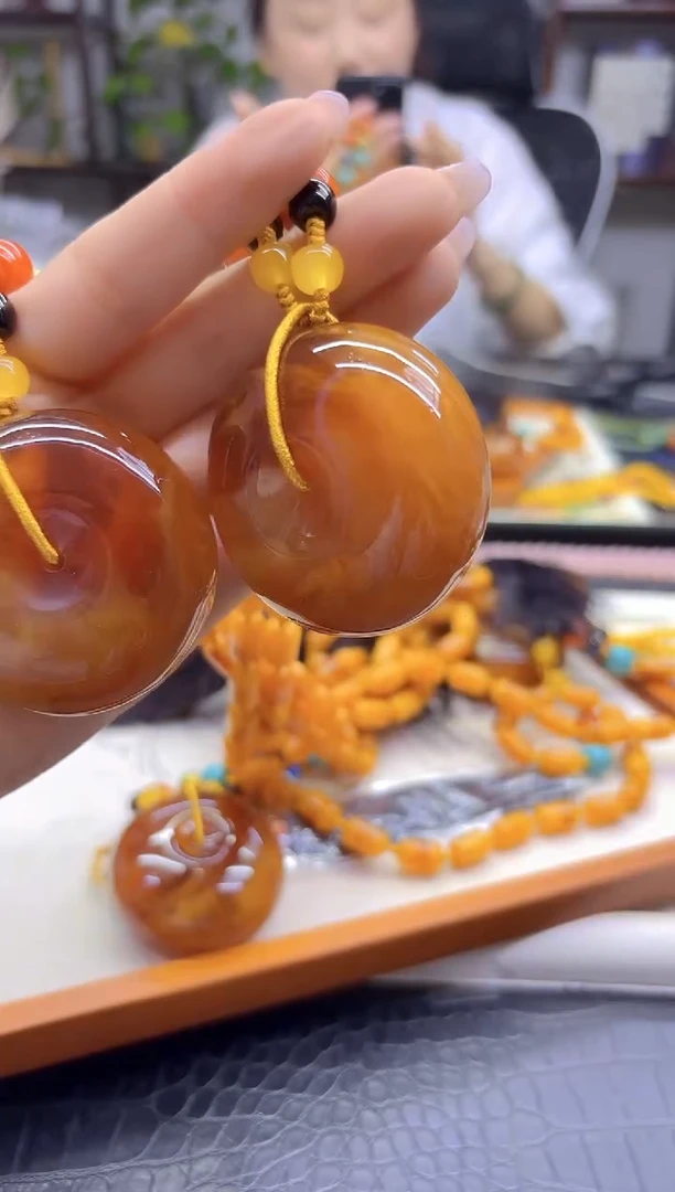 蜜蜡毛衣链未镶嵌DIY款M826