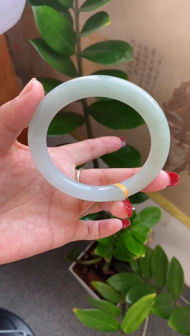 【闪购商品】翡翠手镯未镶嵌（血漏必买）冰胶蓝绿圆条20号