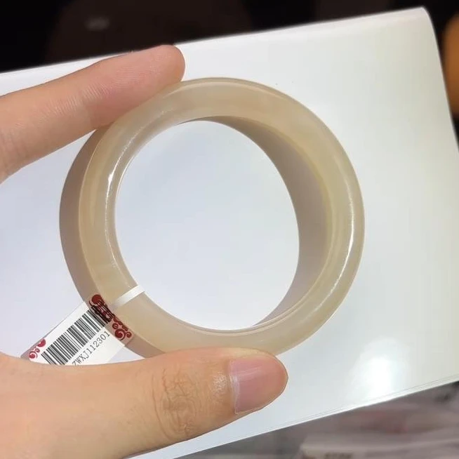 【小娟珠宝】  zw100101  精品和田玉藕粉手镯