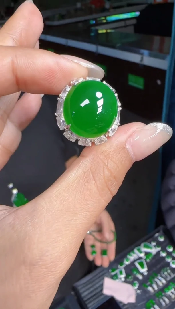 未镶嵌定制翡翠翡翠戒指59