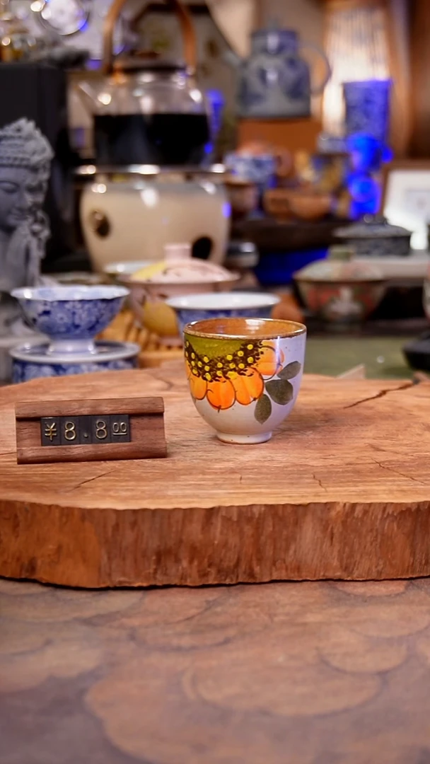 摆件陶向日葵手工手绘手工手绘