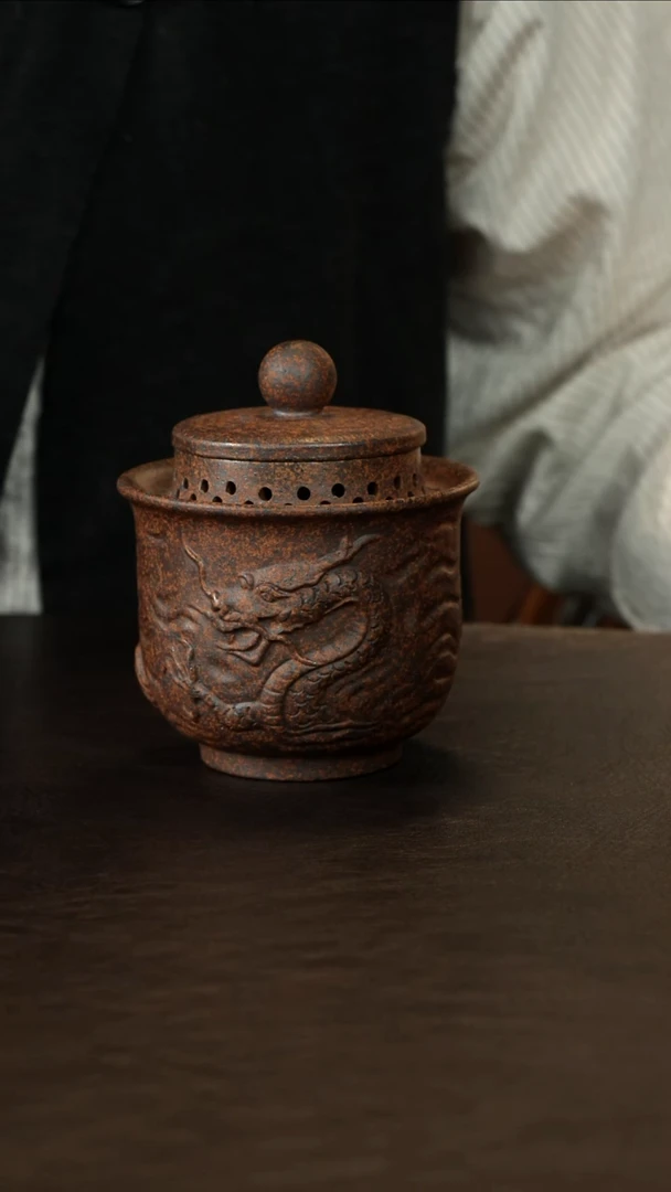 段泥柴烧  云龙香炉