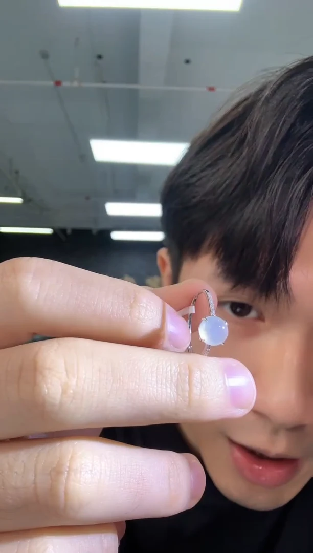 18K金镶嵌戒指翡翠翡翠戒指14#