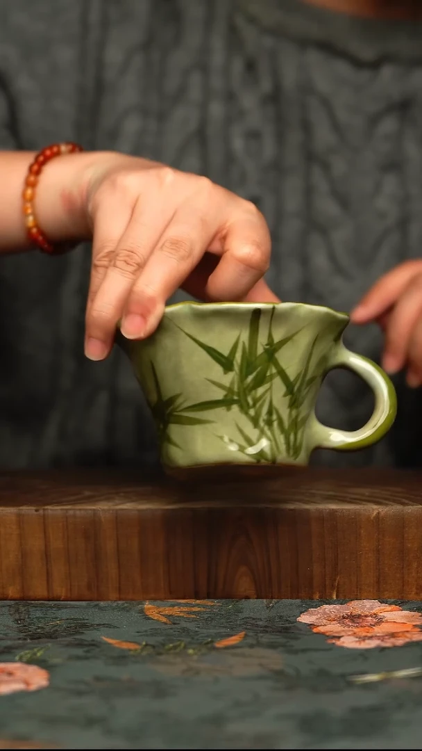 杯釉下彩手工手绘同款陶器