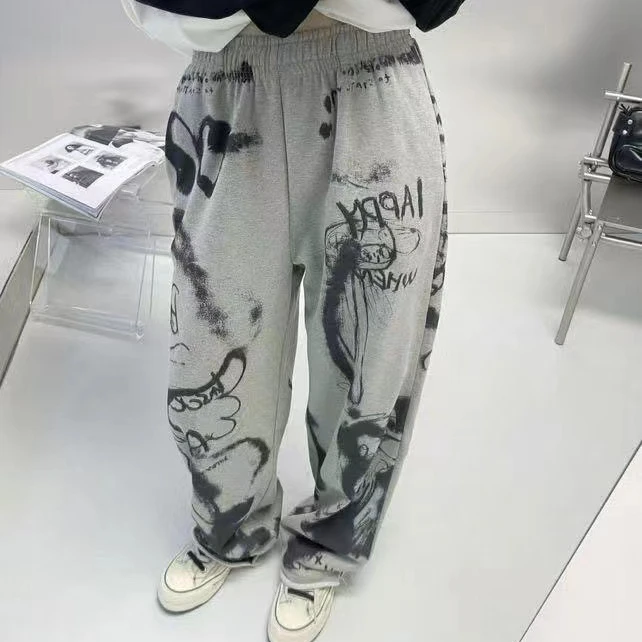 【柏卉服饰】涂鸦卫裤