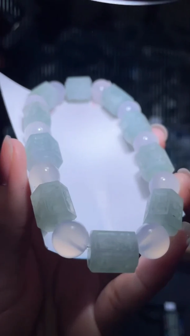 未镶嵌定制翡翠天然缅甸翡翠手串20