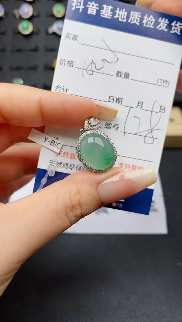 翡翠银S925镶嵌颈饰............