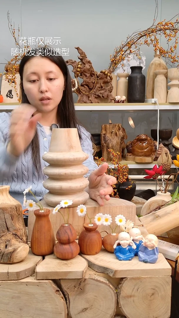 木实木花瓶一物一拍