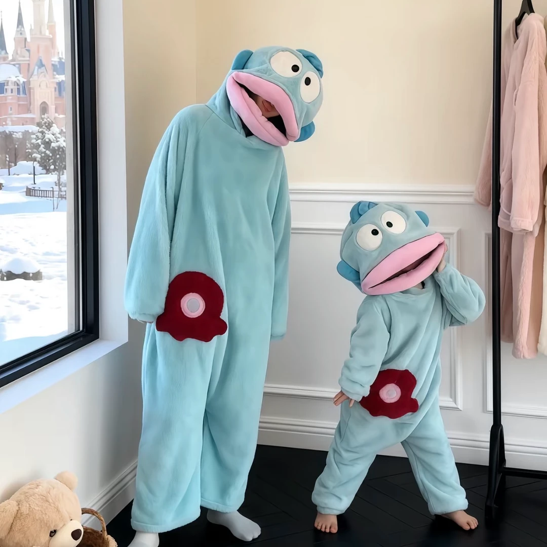 小丑鱼睡衣正版丑鱼怪连体情侣睡衣加绒加厚男女冬季珊瑚绒女款