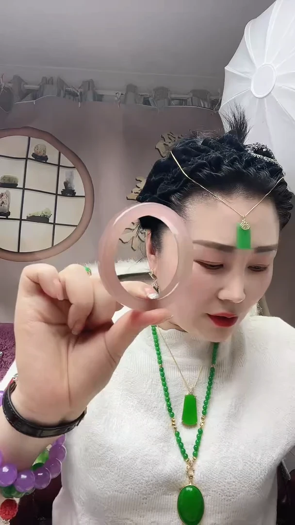 【闪购商品】和田玉（糖玉）手镯未镶嵌藕粉58圈口