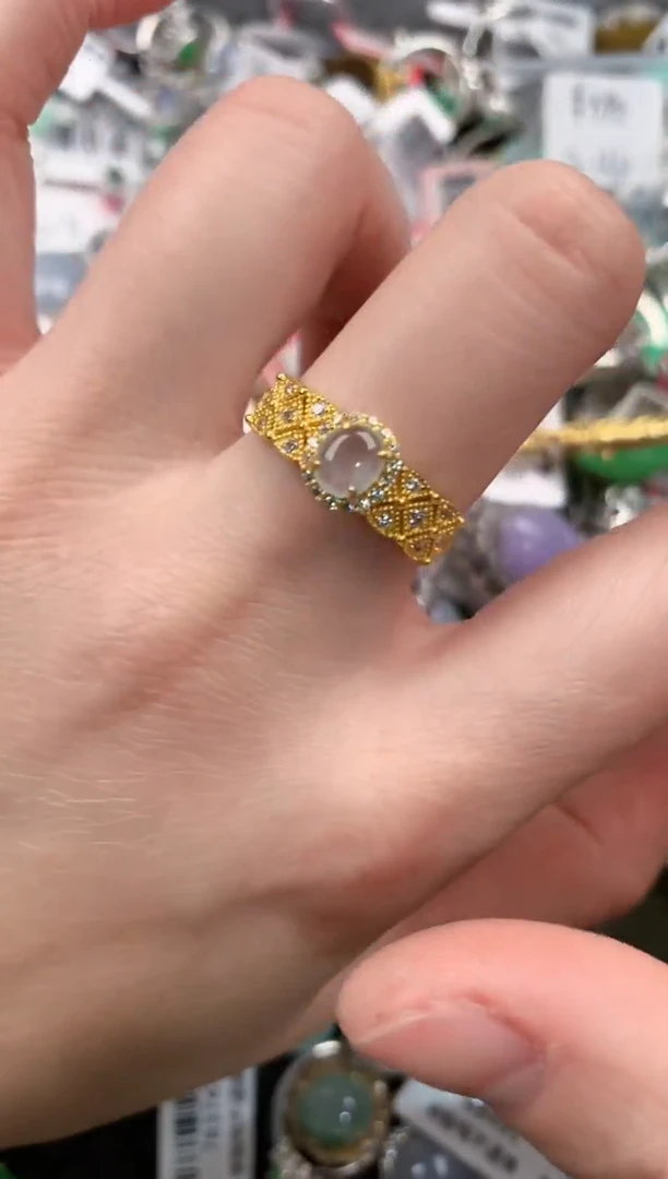 银S925镶嵌戒指翡翠44--2