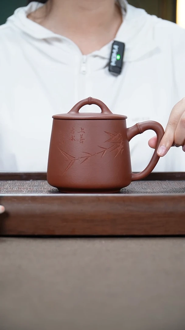 茶杯紫砂4.原矿清水泥竹叶石瓢杯400cc