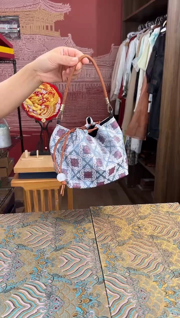 刺绣李德喜宋锦包包茶包