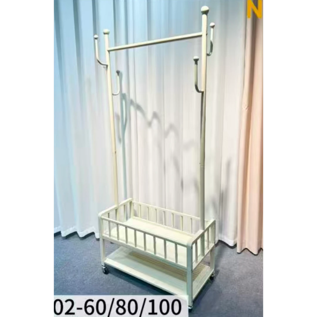 双层带筐子衣帽架        888