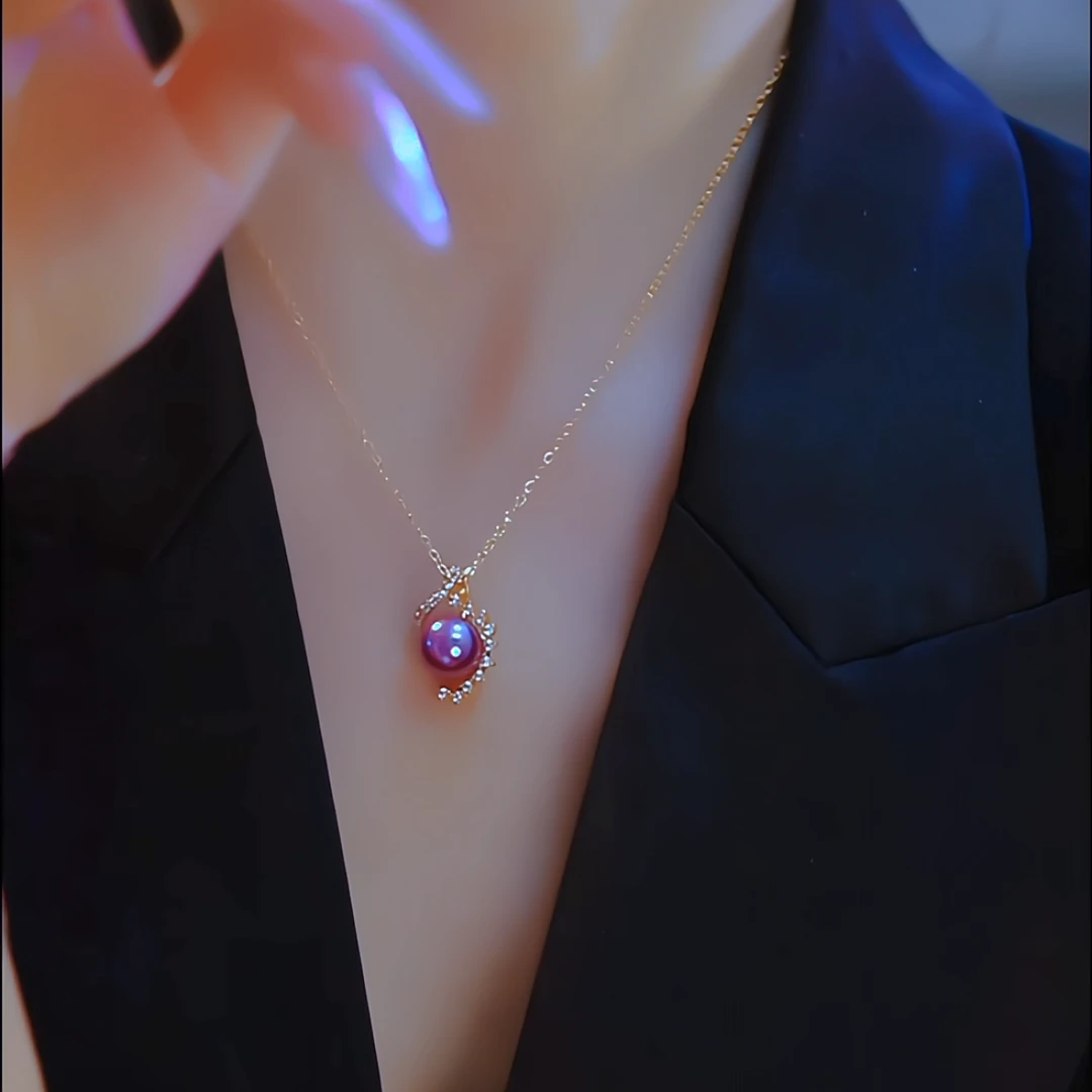 钛钢项链 【紫色珠】2025春款新品轻奢百搭锁骨链女项链