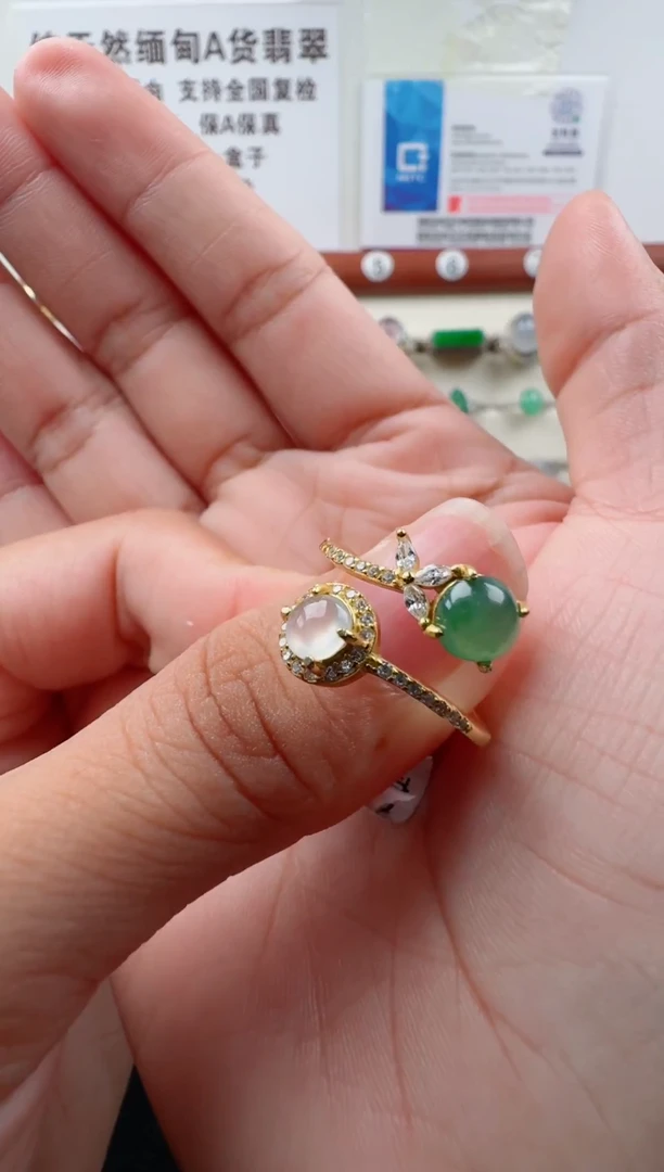 银S925镶嵌戒指翡翠2102