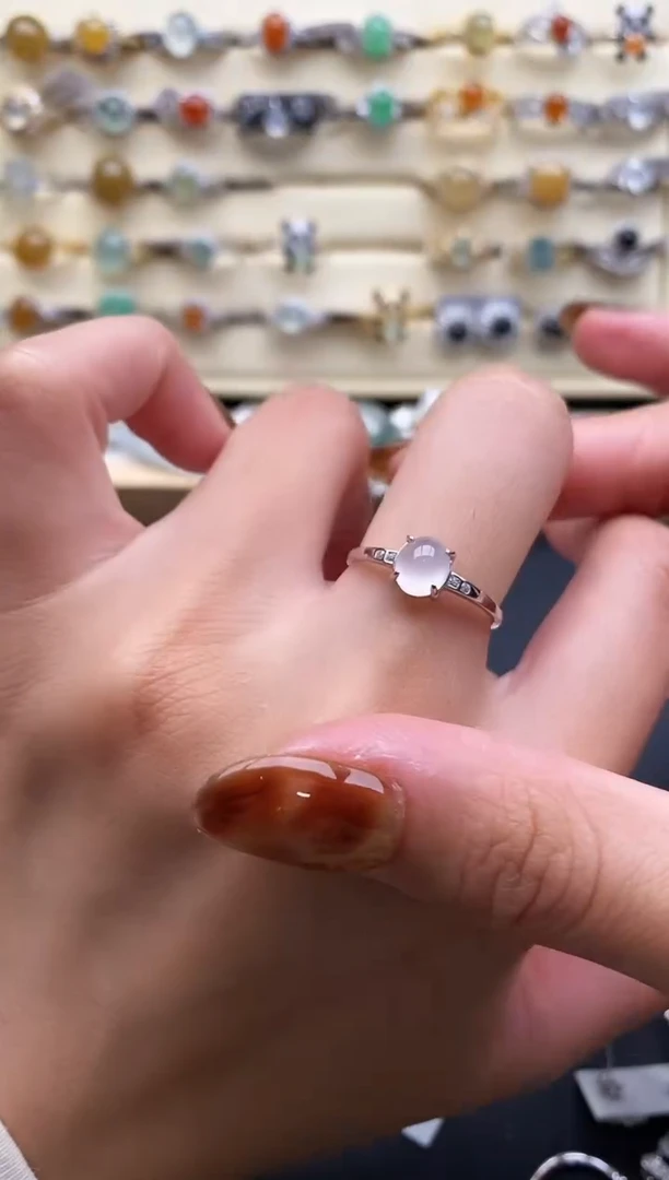 银S925镶嵌戒指翡翠33333333+7