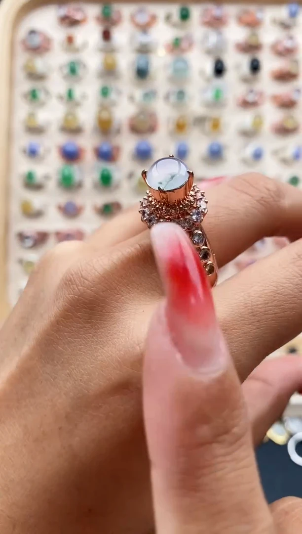 【闪购商品】翡翠戒指未镶嵌缅甸天然A货翡翠222  8+1