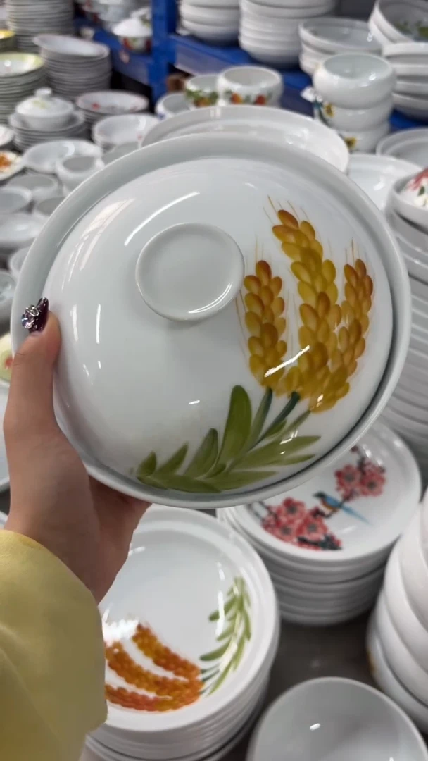 瓷片景德镇陶瓷食品级手绘釉中彩-和合器