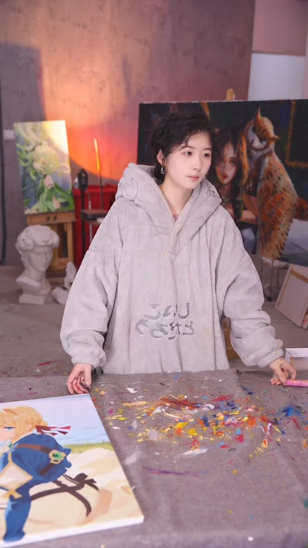 【闪购商品】油画小草神丙烯画纯手绘