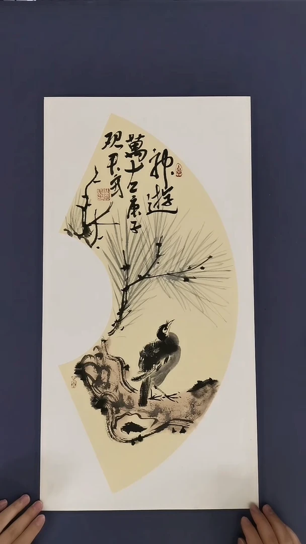 国画纯手绘真人书画作品