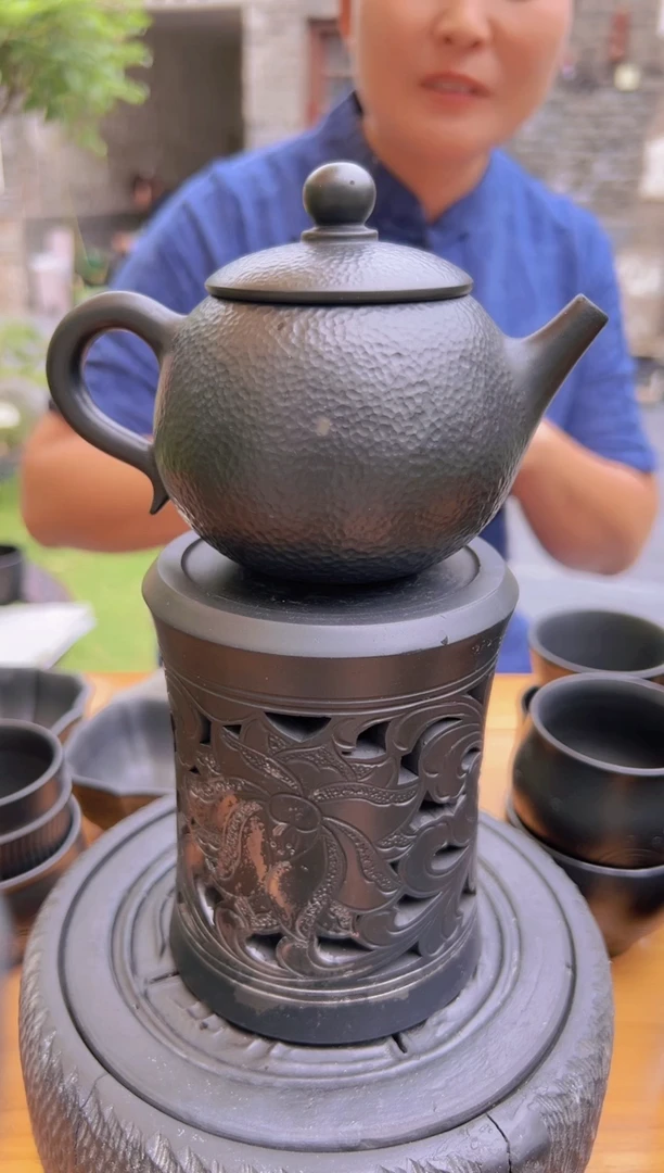 泥塑锤纹高西施壶