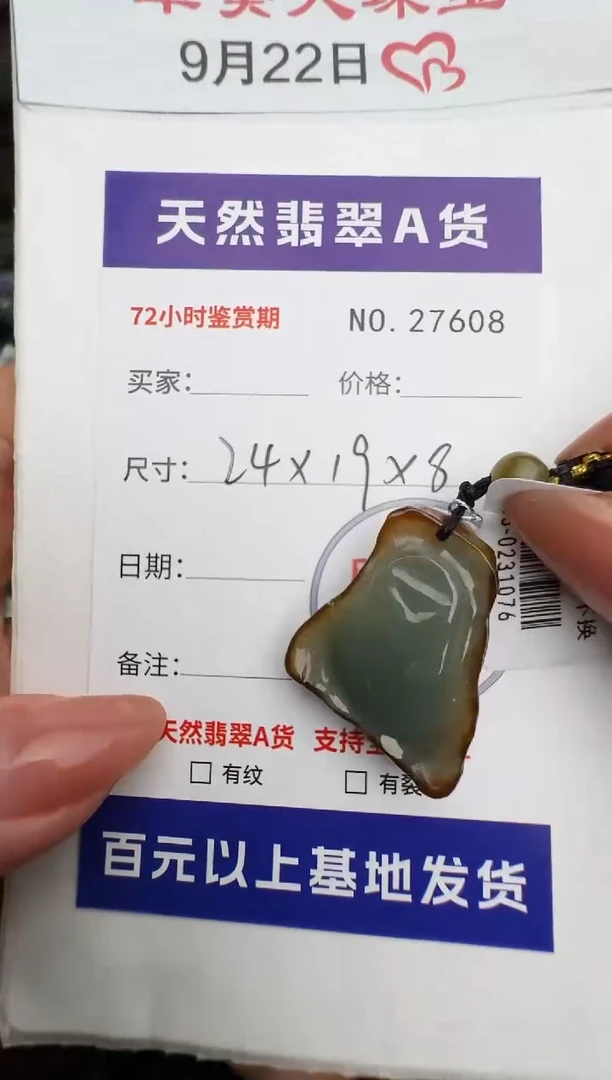 颈饰未镶嵌翡翠原石27608
