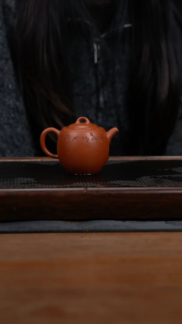 茶壶紫砂125cc黄龙山原矿朱泥2