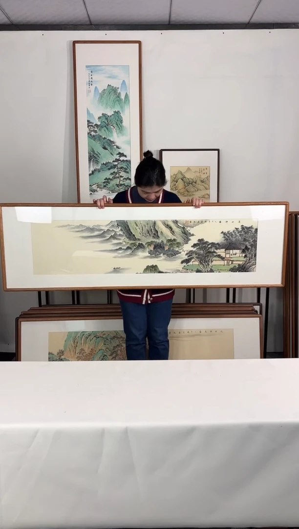 国画手绘*山水*52*172cm