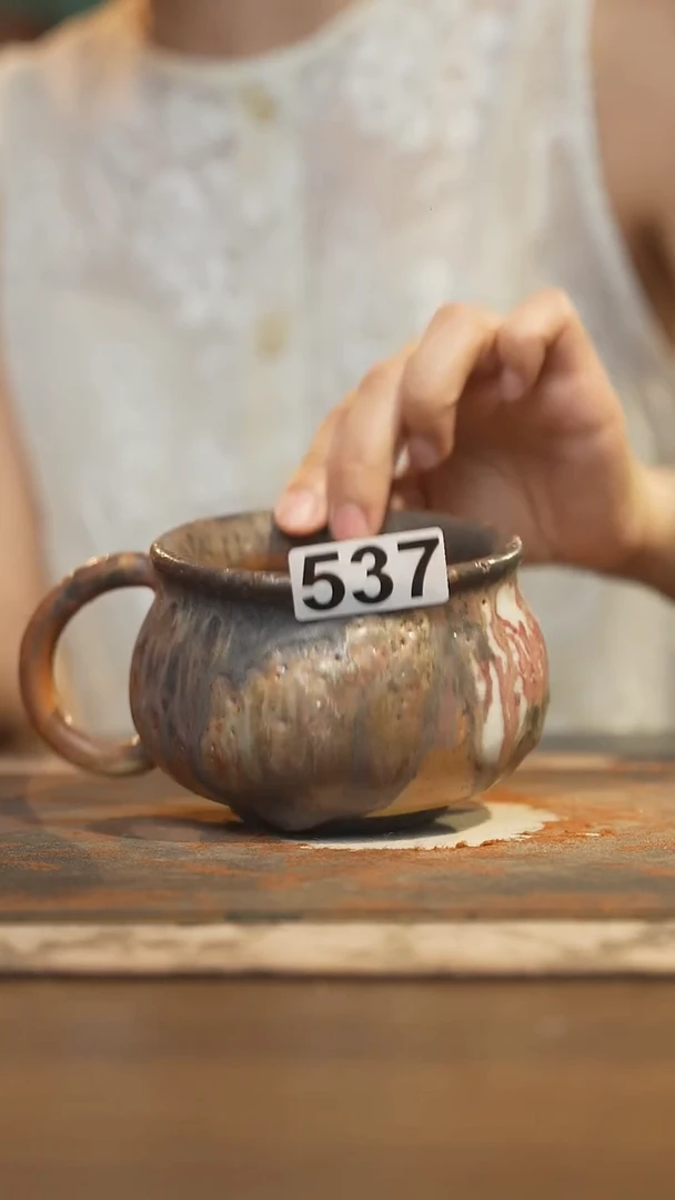 手工陶瓷茶具陶瓷茶具  柴烧志野 537