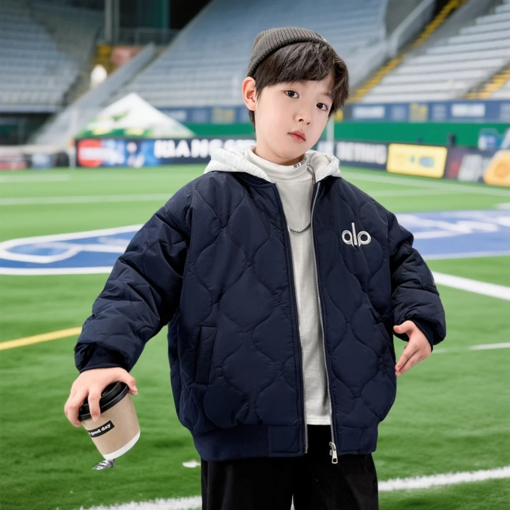 秋冬休闲男童棉服2025新款连帽时尚儿童外套韩版潮酷款