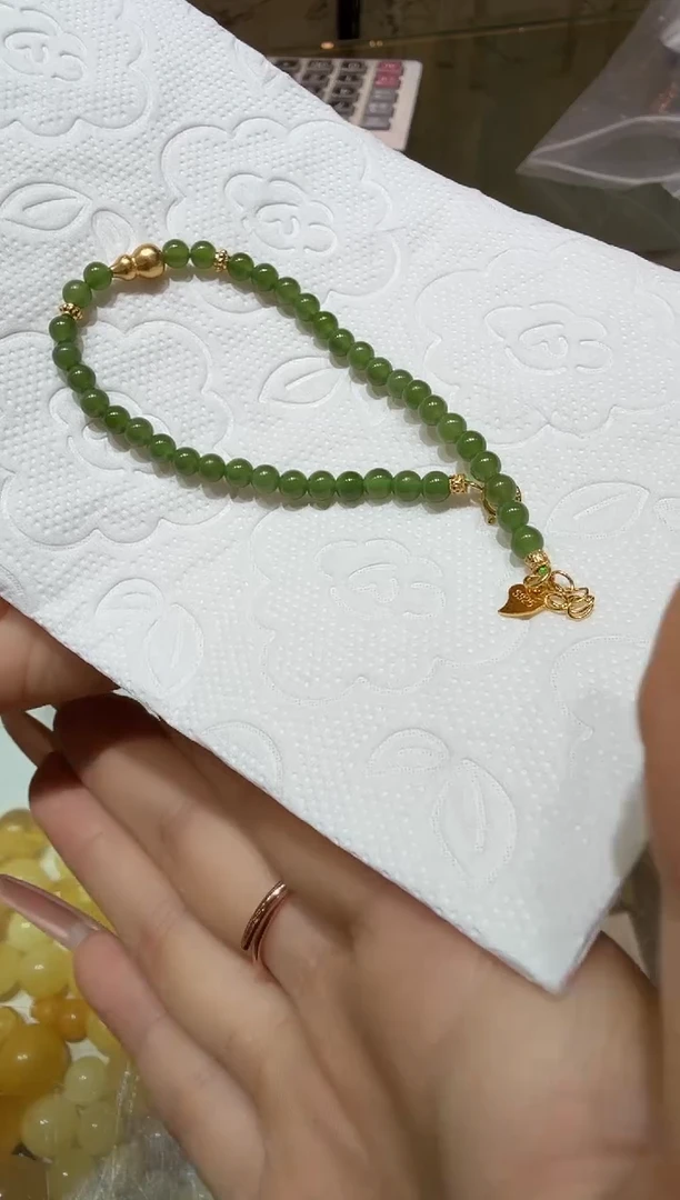 手链未镶嵌和田玉（碧玉）xyj 和田玉碧玉手链4妈妈 多样性拍一发一