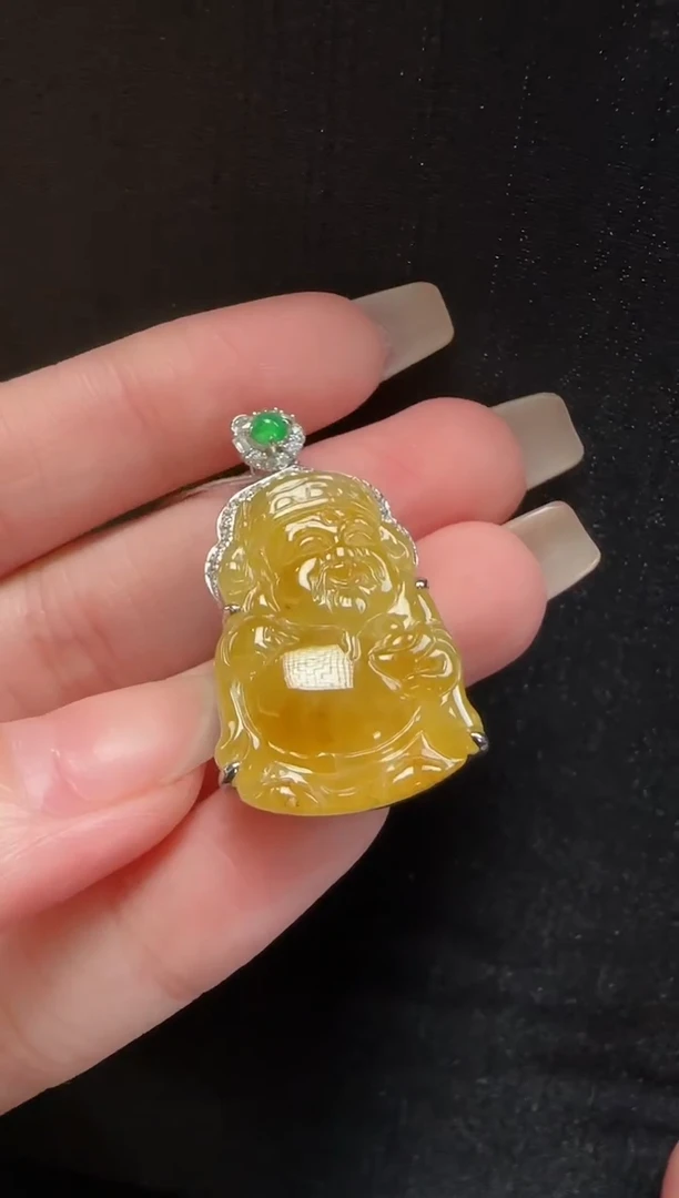 【闪购商品】翡翠颈饰18K金镶嵌122财神一个