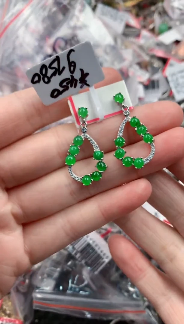 银S925镶嵌戒指翡翠101010      6