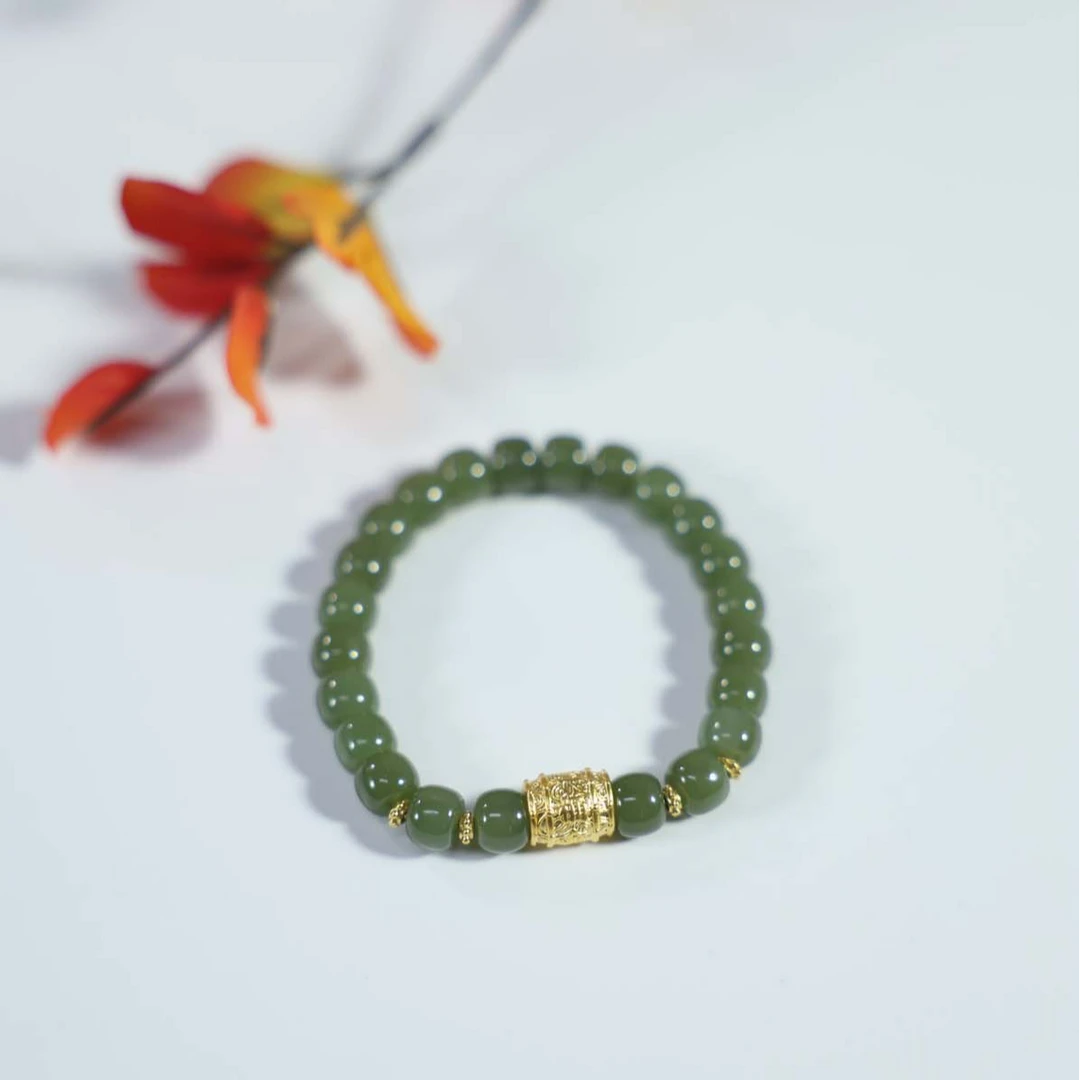 爱一IBELOVE 足金999 DIY碧绿一桶金转运珠串Y（附加七折！！）