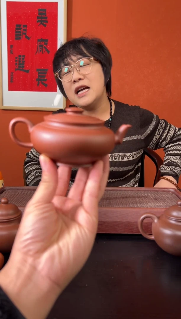 茶壶紫砂紫泥 扁宫灯
