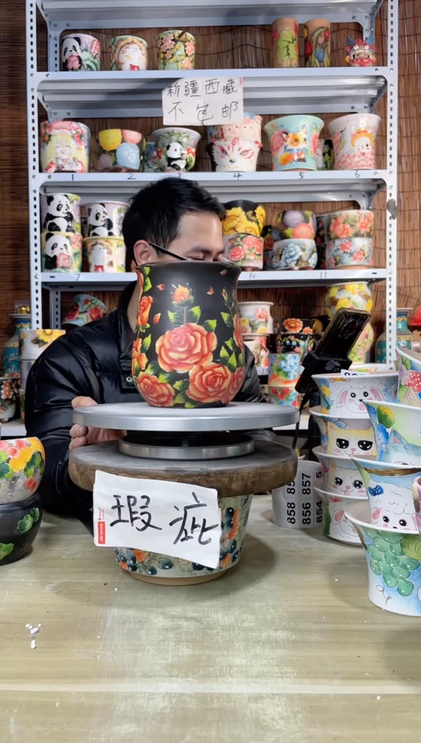 【闪购商品】摆件352陶花岛多肉陶瓷花盆罐——微瑕