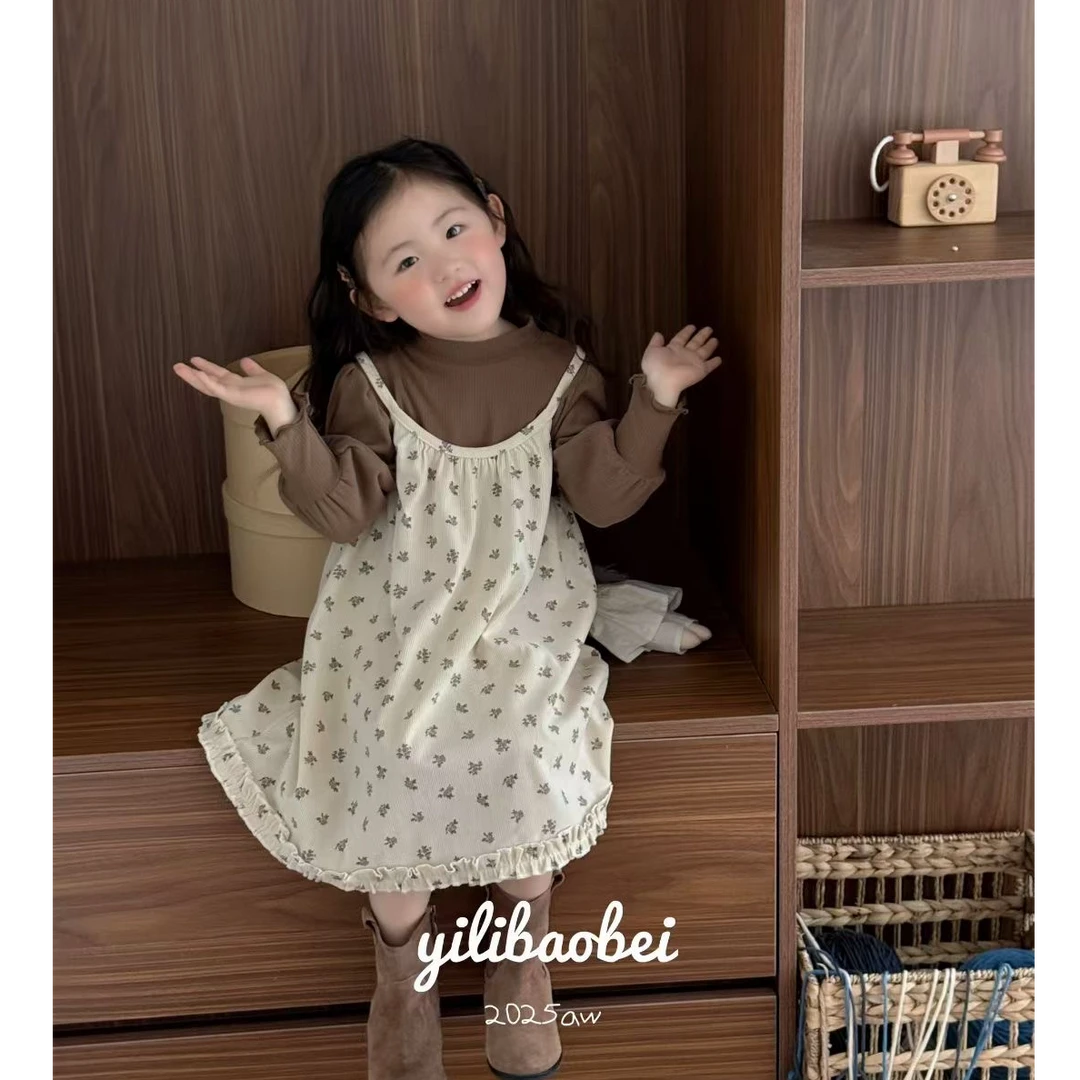 女童韩版森系碎花俩件套套装B23