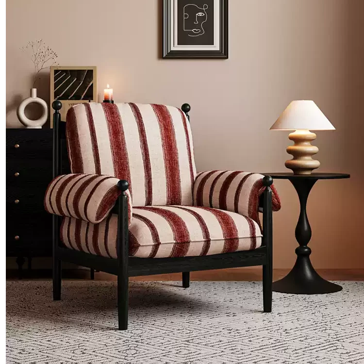 BEAUTIFU 法式复古赤乌椅客厅阳台设计师靠背单人沙发椅中古风