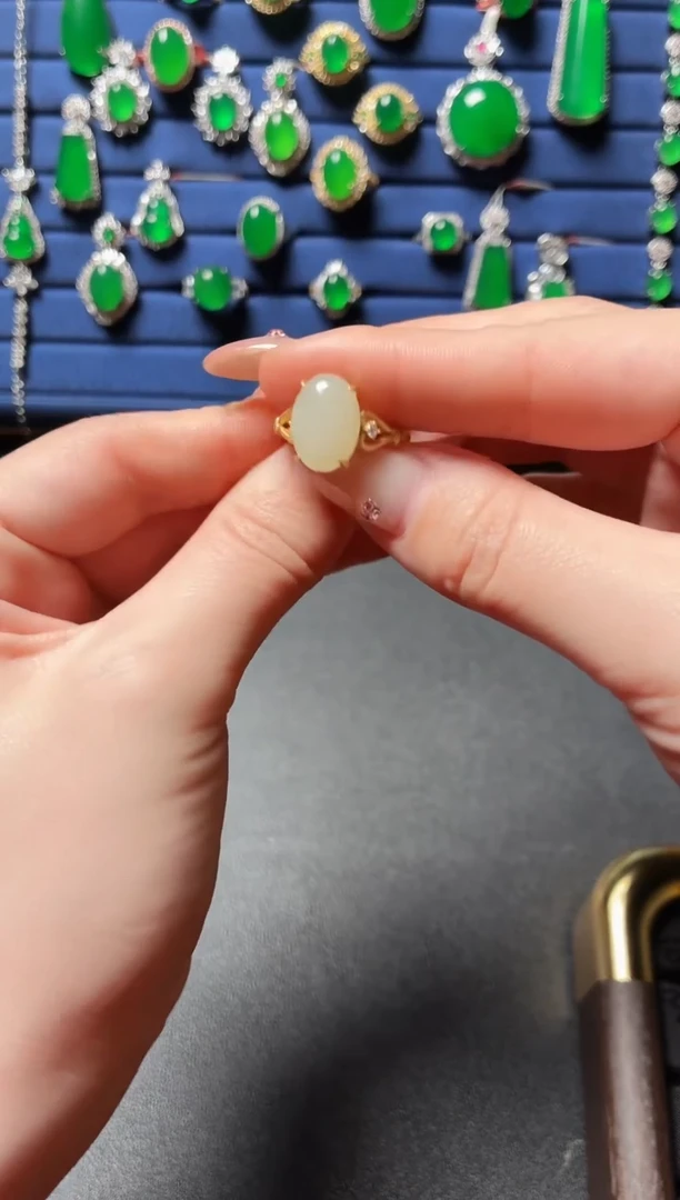 银S925镶嵌和田玉珠宝半成品90